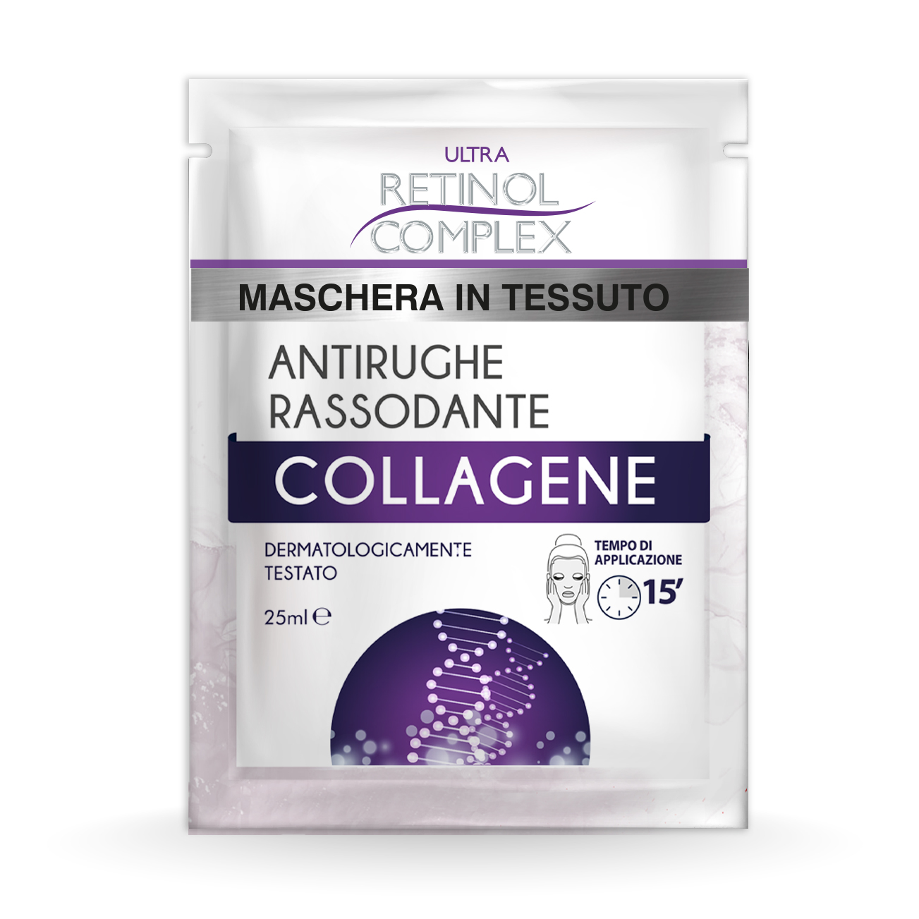 Maschera viso in tessuto con collagene 25 ml Retinol Complex