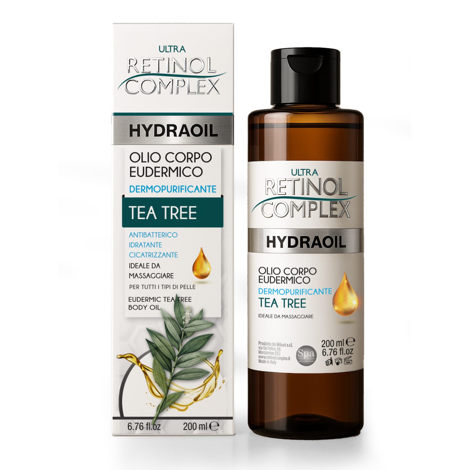 Olio corpo eudermico tea tree 200 ml Retinol Complex
