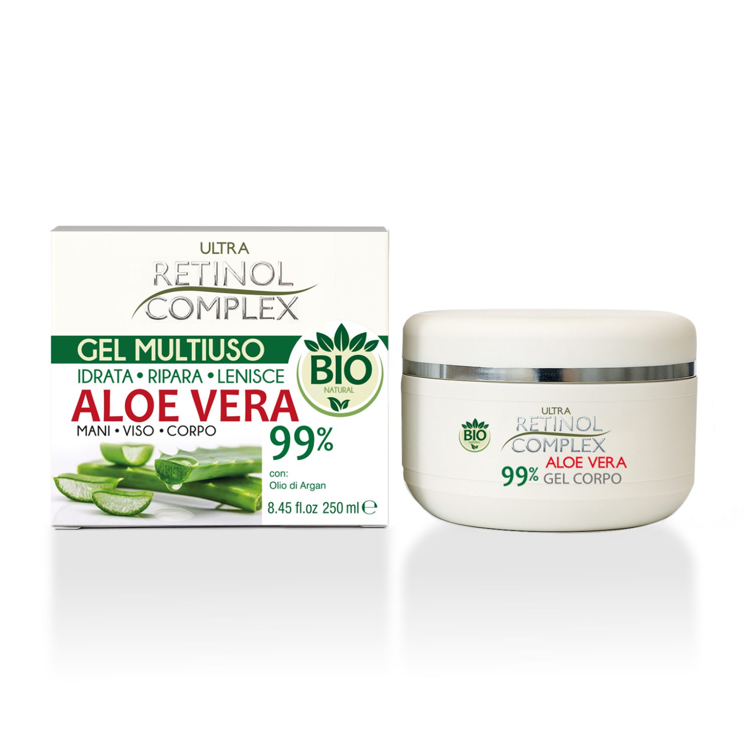 Crema corpo biologica Aloe Vera 99% 250 ml Retinol Complex