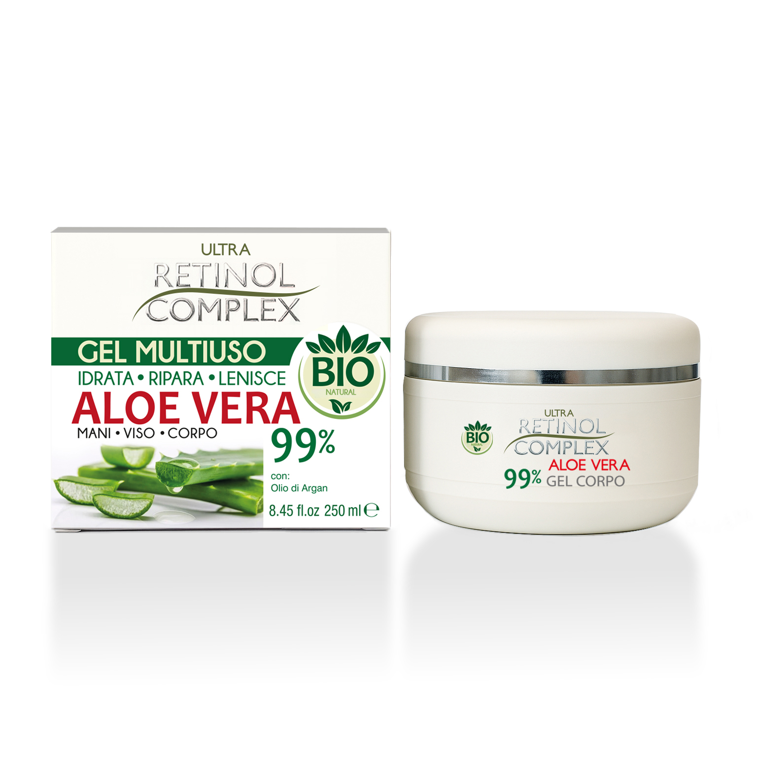 Crema corpo biologica Aloe Vera 99% 250 ml Retinol Complex