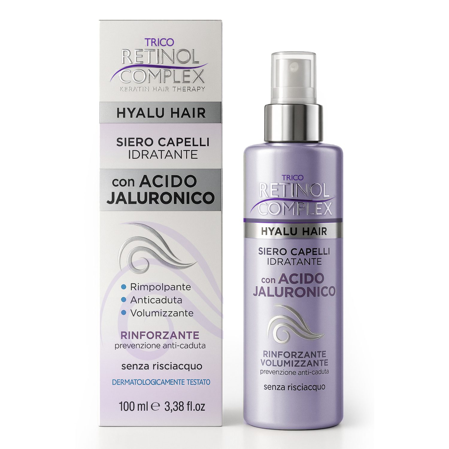 Siero spray capelli con acido jaluronico 100 ml Retinol Complex