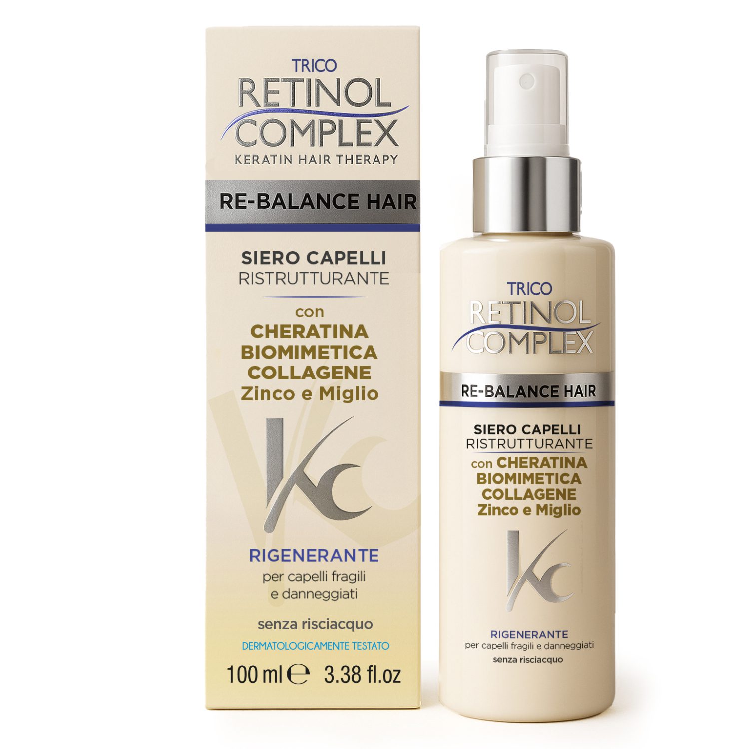 Siero capelli con cheratina biomimetica 100 ml Retinol Complex Siero capelli con cheratina biomimetica 100 ml Retinol Complex