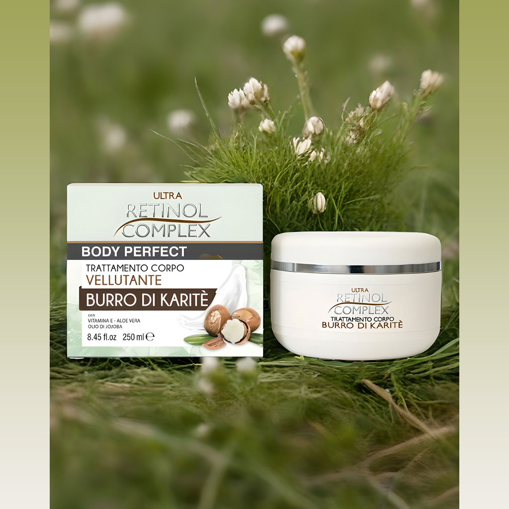 crema corpo con burro di karite con prato