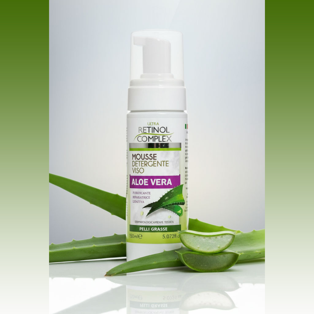 mousse viso aloe vera foto ambientata