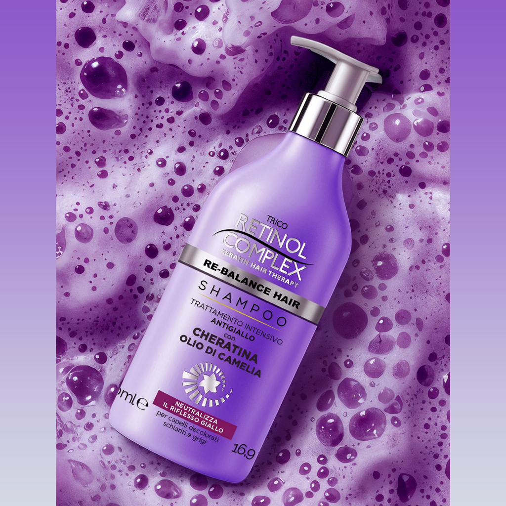 shampoo antigiallo con schiuma