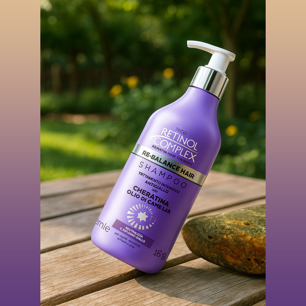 shampoo antigiallo foto ambientata