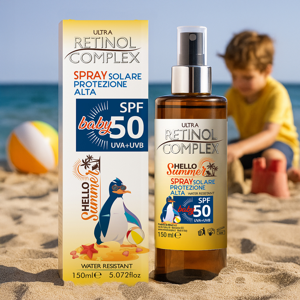 solare spray spf 50 per bambini foto ambientata