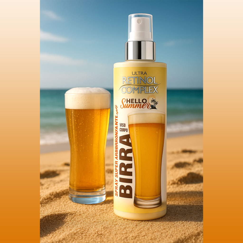 spray solare alla birra foto ambientata