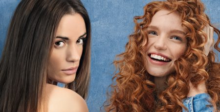ragazze con capelli lisci e ricci
